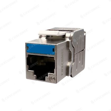 Cat.6A 180 Degrees Shielded Toolless Keystone Jack with Color Plate